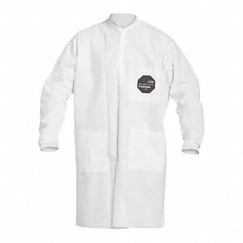 DUPONT K7318 Lab Coat White Snaps 4XL PK30, 485D64