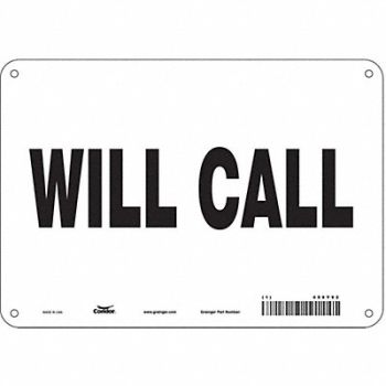 CONDOR K1874 Safety Sign 7 in x 10 in Aluminum, 486Y92
