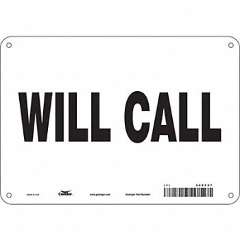 CONDOR K1874 Safety Sign 7 in x 10 in Polyethylene, 486Y97
