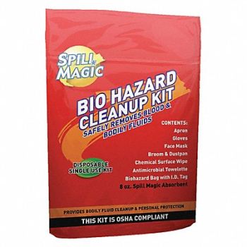 SPILL MAGIC Biohazard Clean Up Kit White 4 L, 487C56