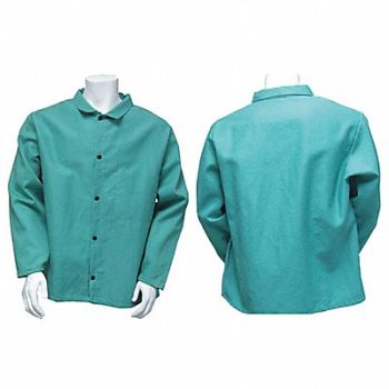 CHICAGO PROTECTIVE APPAREL Jacket Green XL Fits Chest 48, 487P53