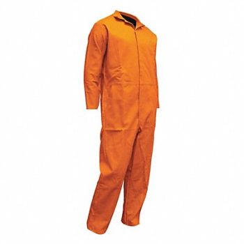 CHICAGO PROTECTIVE APPAREL Flame-Res. Coverall Hem Cuff Orange 2XL, 487P72