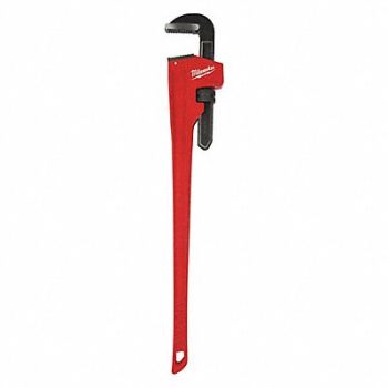 MILWAUKEE Pipe Wrench Ergonomic Serrated 48, 487R43