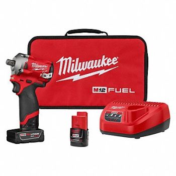 MILWAUKEE Impact Wrench Cordless Compact 12VDC, 488F05