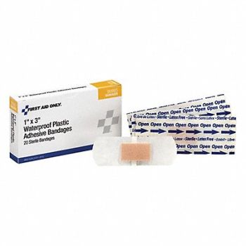 GRAINGER APPROVED Adhesive Bandages Beige Plastic PK20, 488G54