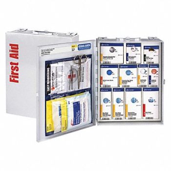 GRAINGER APPROVED First Aid Kit General Purpose Metal, 488G70