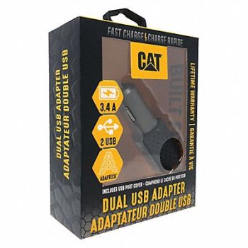 CAT USB Car Charger Charges Up To 2 Devices, 488H48