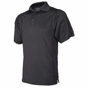 TRU-SPEC Tactical Polo 5XL Sz Black Short Sleeve, 488N23
