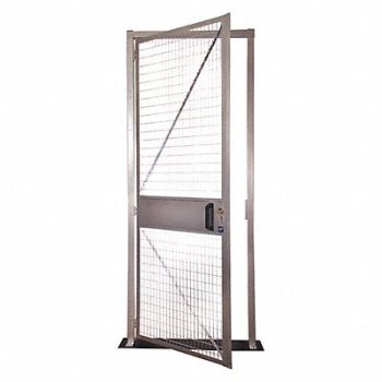 FOLDING GUARD Hinged Door Steel 2-53/64 ft W Overall, 488V88