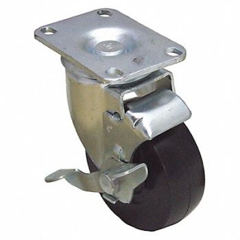GRAINGER APPROVED NSF-Listed Plate Caster Swivel 125 lb., 489C26
