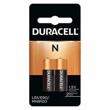 DURACELL Battery Alkaline Size N 1.5VDC PK2, 489D88