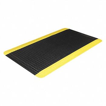 ABILITY ONE Antifatigue Mat Bk/Yl 3 ft W x 5 ft L, 489F13