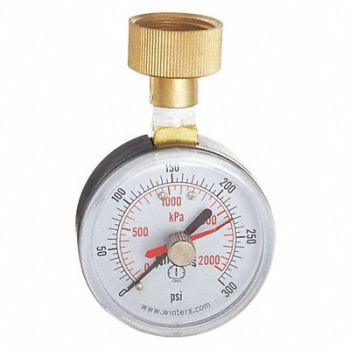 WINTERS Pressure Gauge 2-1/2 Nominal Dial Size, 489F23