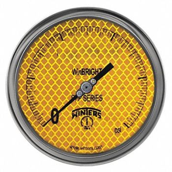 WINTERS Gauge 4 Dial Size MNPT Connection, 489H02