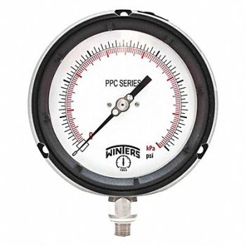 WINTERS Gauge 4-1/2 Dial Size MNPT Connection, 489H07