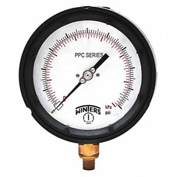 WINTERS Gauge 4-1/2 Dial Size MNPT Connection, 489H93