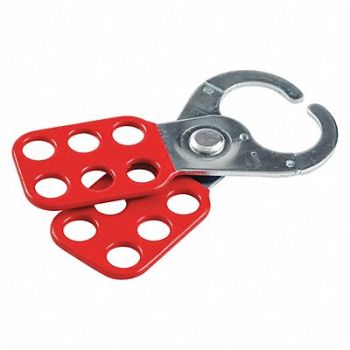 BRADY Lockout Hasp Red Steel 4-1/2 L, 489L68