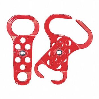 BRADY Lockout Hasp Red Steel 4-15/16 L, 489L83