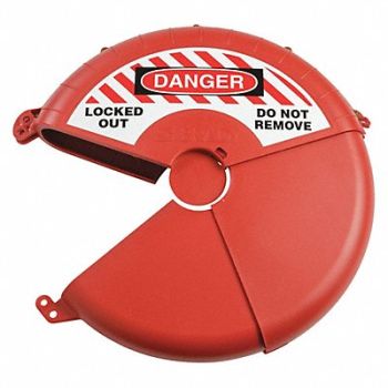 BRADY Gate Valve Lockout Red Plastic 3-3/4 H, 489M09
