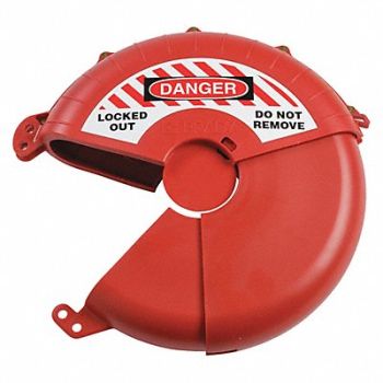 BRADY Gate Valve Lockout Red Plastic 3-1/2 H, 489M10