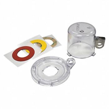 BRADY Push Button Lockout Clear 2-1/2 L, 489M39