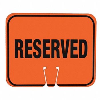 GRAINGER APPROVED Traffic Cone Sign 12-1/2 L ABS Plastic, 489N84