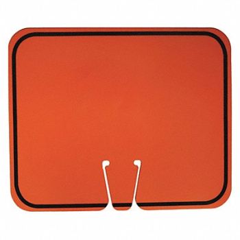 GRAINGER APPROVED Traffic Cone Sign 12-1/2 L ABS Plastic, 489N85