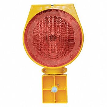 GRAINGER APPROVED Solar Barricade Light 7 Head Dia LED, 489N94