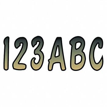 HARDLINE PRODUCTS Number and Letter Combo Kit Beige/Black, 48FV36