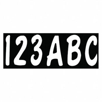 HARDLINE PRODUCTS Number and Letter Combo Kit White 3in. H, 48FV47
