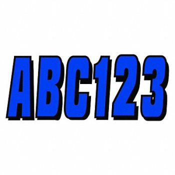 HARDLINE PRODUCTS Number and Letter Combo Kit Blue 3 in H, 48FV48