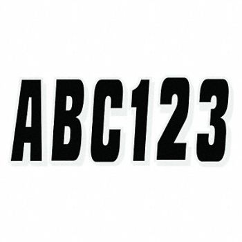 HARDLINE PRODUCTS Number and Letter Combo Kit Black 3in. H, 48FV49