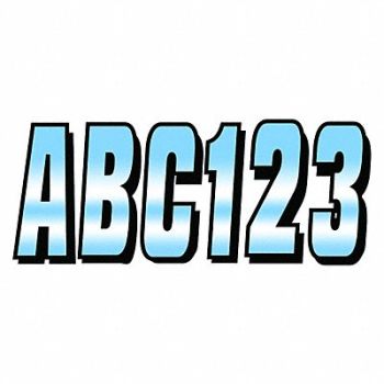 HARDLINE PRODUCTS Number and Letter Combo Kit Chrome 3in.H, 48FV52