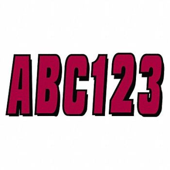 HARDLINE PRODUCTS Number and Letter Combo Kit Ox Blood Red, 48FV54