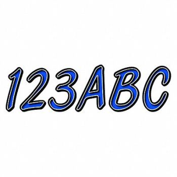 HARDLINE PRODUCTS Number and Letter Combo Kit Blue 3in.H, 48FV60