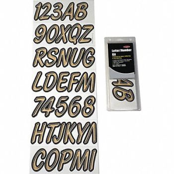 HARDLINE PRODUCTS Number and Letter Combo Kit Brown 3 in.H, 48FV61