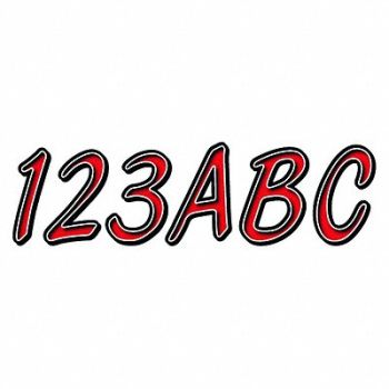HARDLINE PRODUCTS Number and Letter Combo Kit Red 3in.H, 48FV64