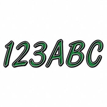HARDLINE PRODUCTS Number and Letter Combo Kit Dark Green, 48FV68