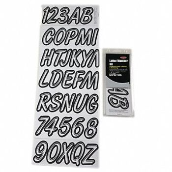 HARDLINE PRODUCTS Number and Letter Combo Kit White 3in.H, 48FV69