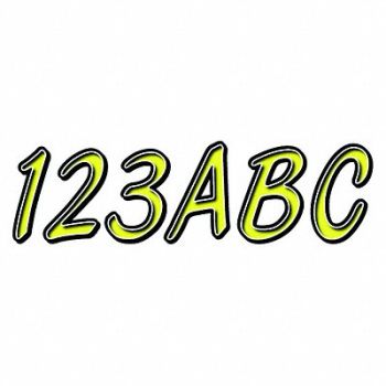 HARDLINE PRODUCTS Number and Letter Combo Kit Yellow 3in H, 48FV70