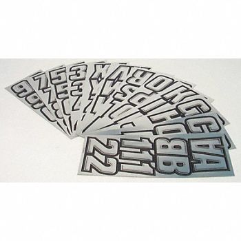 HARDLINE PRODUCTS Number and Letter Combo Kit Chrome/Black, 48FV75