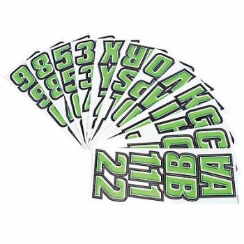 HARDLINE PRODUCTS Number and Letter Combo Kit Green/Black, 48FV76