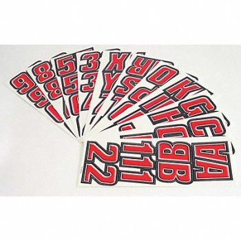 HARDLINE PRODUCTS Number and Letter Combo Kit Red/Black, 48FV77