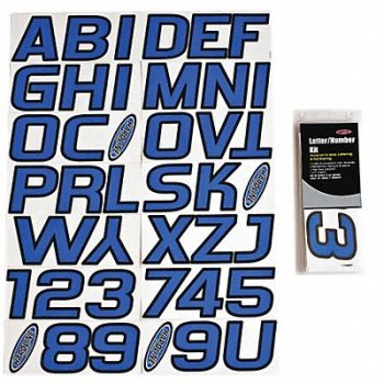 HARDLINE PRODUCTS Number and Letter Combo Kit Blue 3 in.H, 48FV98