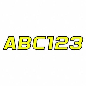 HARDLINE PRODUCTS Number and Letter Combo Kit Yellow 3in.H, 48FW06