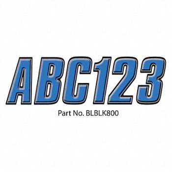 HARDLINE PRODUCTS Number and Letter Combo Kit Blue 3 in H, 48FW10
