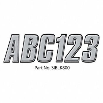 HARDLINE PRODUCTS Number and Letter Combo Kit Silver 3in.H, 48FW12