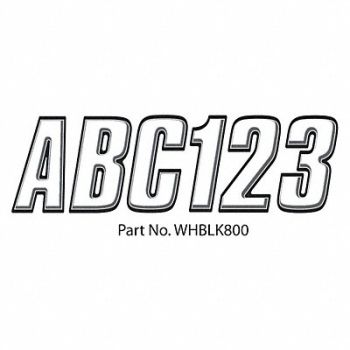 HARDLINE PRODUCTS Number and Letter Combo Kit White 3 in.H, 48FW13