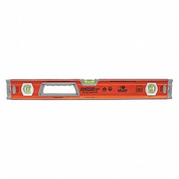 JOHNSON Box Level Aluminum 24in L Yllw 4 Magnets, 48FX38