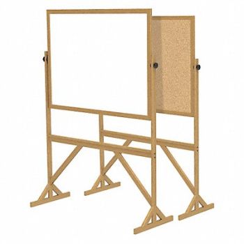 GHENT DryEraseBrd Revers. Cork/Melamine 55 W, 48GD94